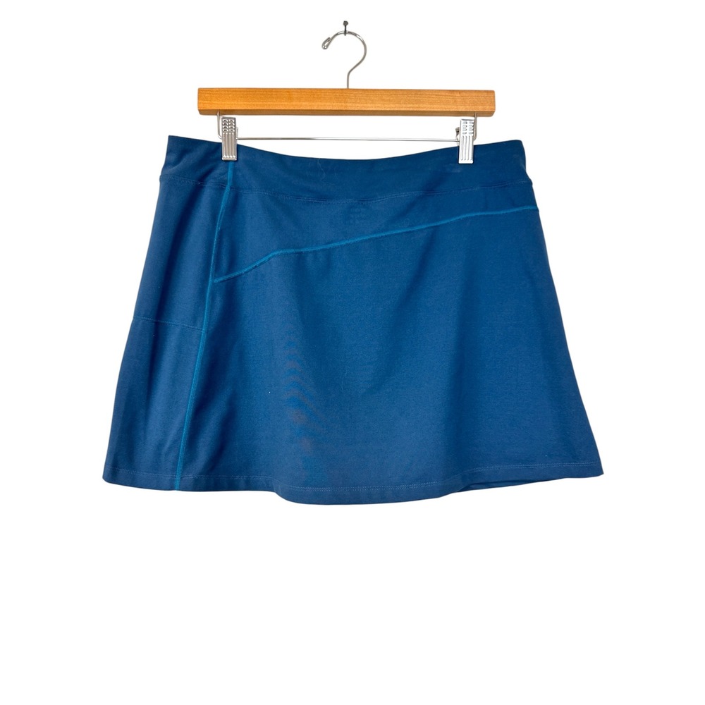 Title Nine Womens Teal Blue Athletic Skirt Zip Pocket Stretch Hiking Skirt L - Picture 2 of 6